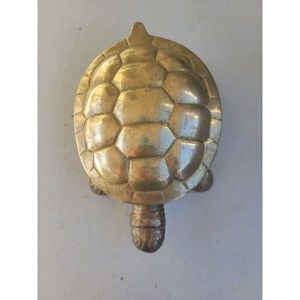 Vintage Brass Turtle Tortoise Figure Trinket Box with Hinged Lid Gatco India